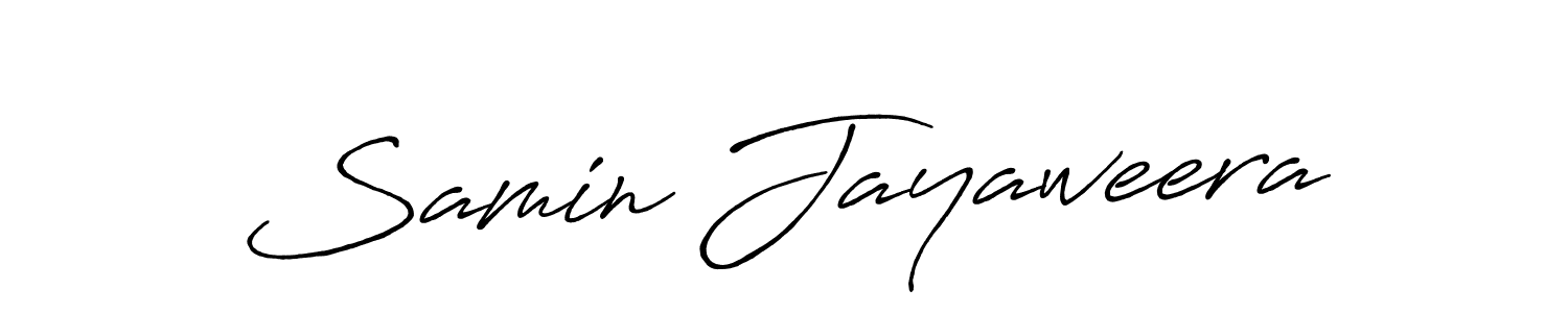 How to make Samin Jayaweera name signature. Use Antro_Vectra_Bolder style for creating short signs online. This is the latest handwritten sign. Samin Jayaweera signature style 7 images and pictures png