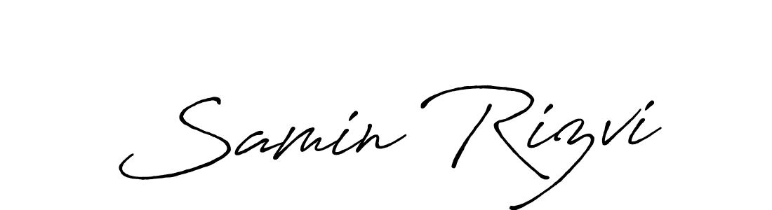 Use a signature maker to create a handwritten signature online. With this signature software, you can design (Antro_Vectra_Bolder) your own signature for name Samin Rizvi. Samin Rizvi signature style 7 images and pictures png