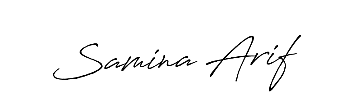 Create a beautiful signature design for name Samina Arif. With this signature (Antro_Vectra_Bolder) fonts, you can make a handwritten signature for free. Samina Arif signature style 7 images and pictures png