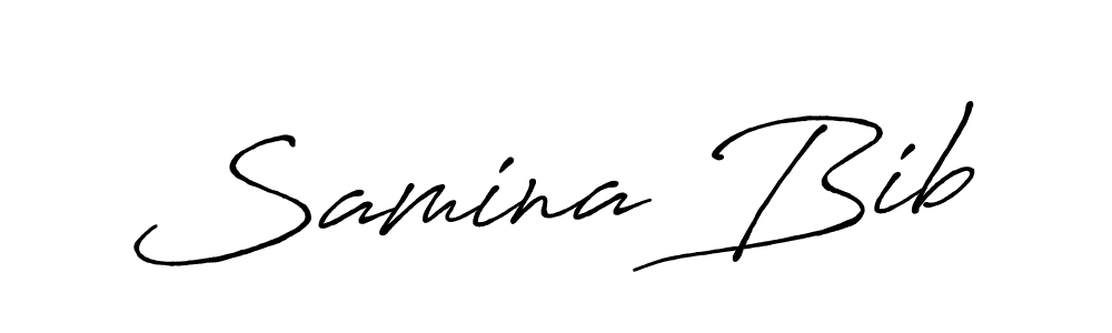 Use a signature maker to create a handwritten signature online. With this signature software, you can design (Antro_Vectra_Bolder) your own signature for name Samina Bib. Samina Bib signature style 7 images and pictures png