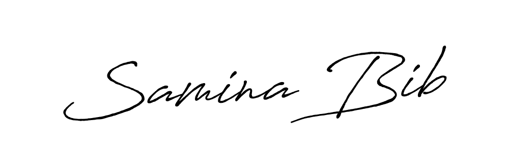 How to make Samina Bib name signature. Use Antro_Vectra_Bolder style for creating short signs online. This is the latest handwritten sign. Samina Bib signature style 7 images and pictures png