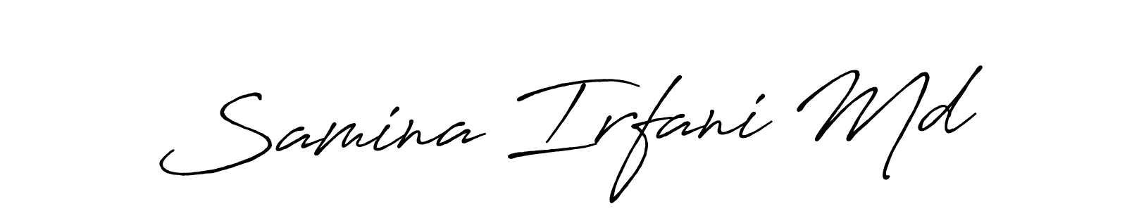 The best way (Antro_Vectra_Bolder) to make a short signature is to pick only two or three words in your name. The name Samina Irfani Md include a total of six letters. For converting this name. Samina Irfani Md signature style 7 images and pictures png