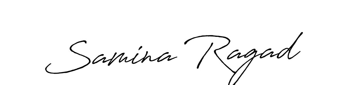 Make a short Samina Ragad signature style. Manage your documents anywhere anytime using Antro_Vectra_Bolder. Create and add eSignatures, submit forms, share and send files easily. Samina Ragad signature style 7 images and pictures png