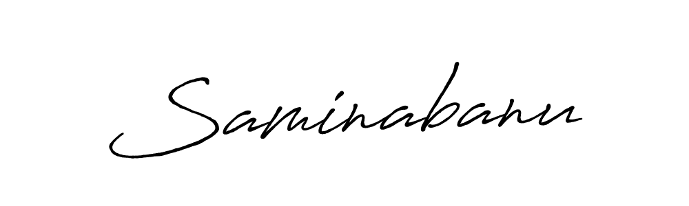 Use a signature maker to create a handwritten signature online. With this signature software, you can design (Antro_Vectra_Bolder) your own signature for name Saminabanu. Saminabanu signature style 7 images and pictures png
