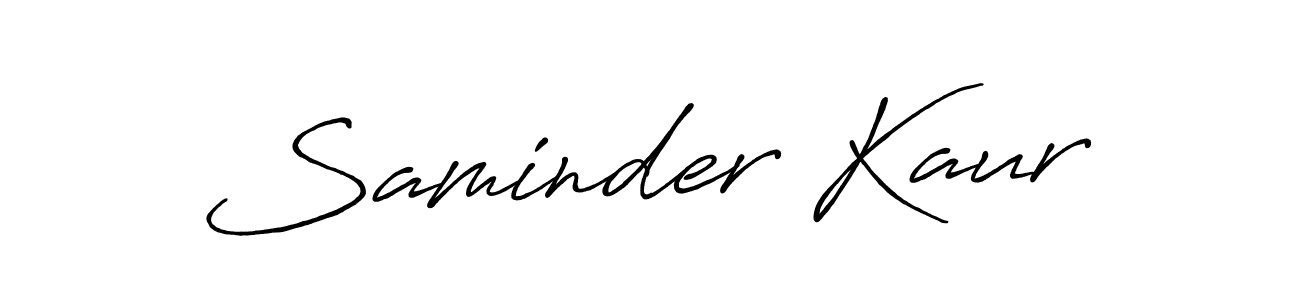 Saminder Kaur stylish signature style. Best Handwritten Sign (Antro_Vectra_Bolder) for my name. Handwritten Signature Collection Ideas for my name Saminder Kaur. Saminder Kaur signature style 7 images and pictures png