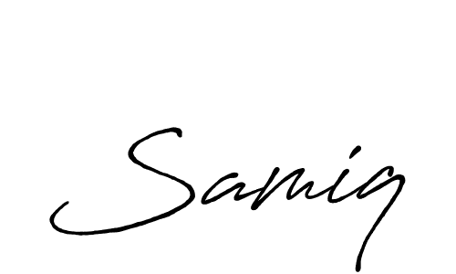 Make a beautiful signature design for name Samiq. With this signature (Antro_Vectra_Bolder) style, you can create a handwritten signature for free. Samiq signature style 7 images and pictures png