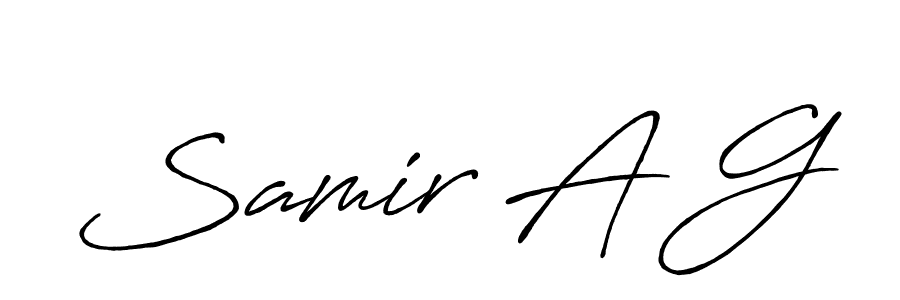 It looks lik you need a new signature style for name Samir A G. Design unique handwritten (Antro_Vectra_Bolder) signature with our free signature maker in just a few clicks. Samir A G signature style 7 images and pictures png