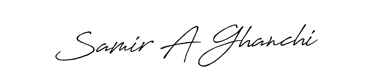 Make a short Samir A Ghanchi signature style. Manage your documents anywhere anytime using Antro_Vectra_Bolder. Create and add eSignatures, submit forms, share and send files easily. Samir A Ghanchi signature style 7 images and pictures png