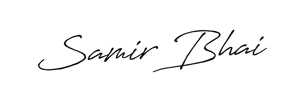 Make a beautiful signature design for name Samir Bhai. With this signature (Antro_Vectra_Bolder) style, you can create a handwritten signature for free. Samir Bhai signature style 7 images and pictures png