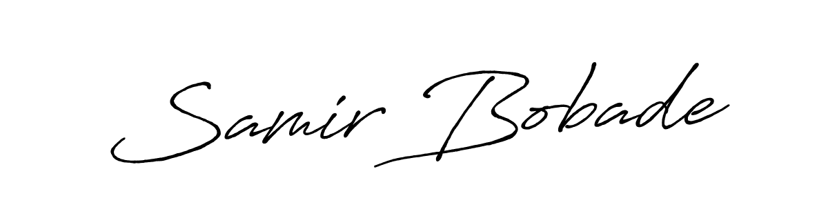 How to make Samir Bobade signature? Antro_Vectra_Bolder is a professional autograph style. Create handwritten signature for Samir Bobade name. Samir Bobade signature style 7 images and pictures png