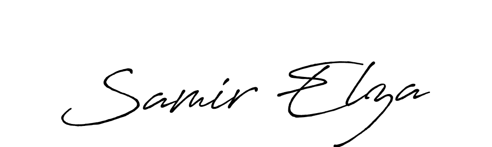 You should practise on your own different ways (Antro_Vectra_Bolder) to write your name (Samir Elza) in signature. don't let someone else do it for you. Samir Elza signature style 7 images and pictures png