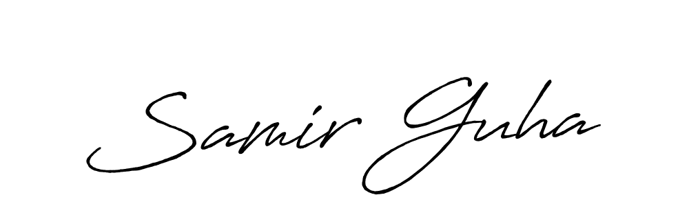 Use a signature maker to create a handwritten signature online. With this signature software, you can design (Antro_Vectra_Bolder) your own signature for name Samir Guha. Samir Guha signature style 7 images and pictures png