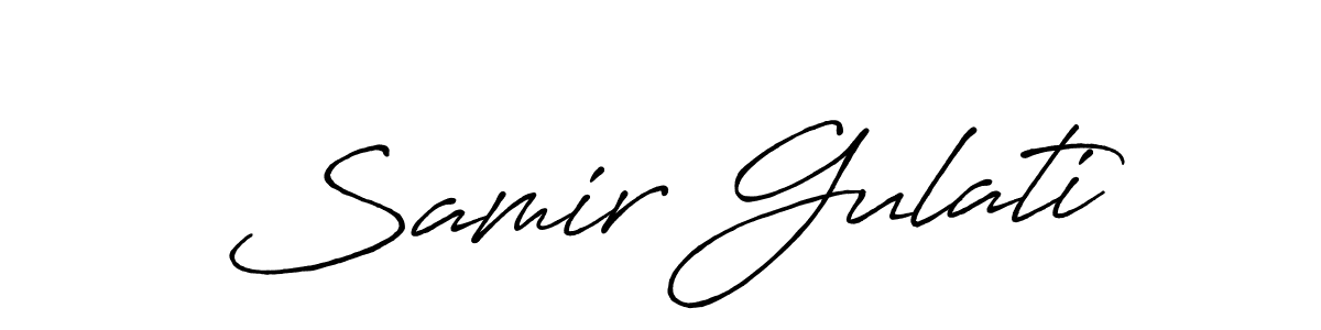 Make a beautiful signature design for name Samir Gulati. With this signature (Antro_Vectra_Bolder) style, you can create a handwritten signature for free. Samir Gulati signature style 7 images and pictures png