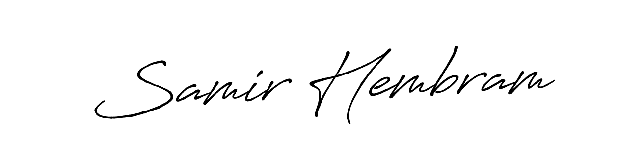 if you are searching for the best signature style for your name Samir Hembram. so please give up your signature search. here we have designed multiple signature styles  using Antro_Vectra_Bolder. Samir Hembram signature style 7 images and pictures png