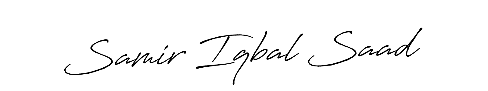 Design your own signature with our free online signature maker. With this signature software, you can create a handwritten (Antro_Vectra_Bolder) signature for name Samir Iqbal Saad. Samir Iqbal Saad signature style 7 images and pictures png