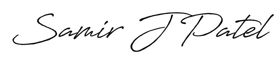 Download transparent PNG signature for name Samir J Patel styled with Antro_Vectra_Bolder font. Ready to paste directly into PDF and Word agreements. Samir J Patel signature style 7 images and pictures png