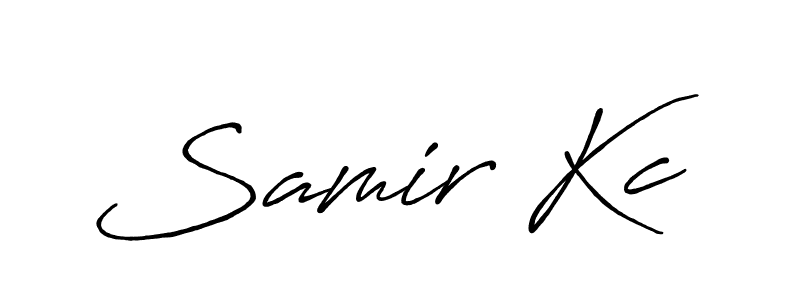 Design your own signature with our free online signature maker. With this signature software, you can create a handwritten (Antro_Vectra_Bolder) signature for name Samir Kc. Samir Kc signature style 7 images and pictures png