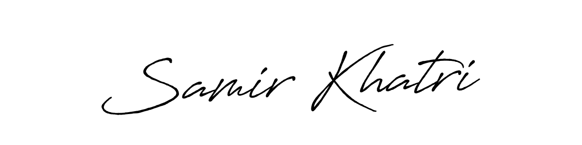 Make a beautiful signature design for name Samir Khatri. With this signature (Antro_Vectra_Bolder) style, you can create a handwritten signature for free. Samir Khatri signature style 7 images and pictures png