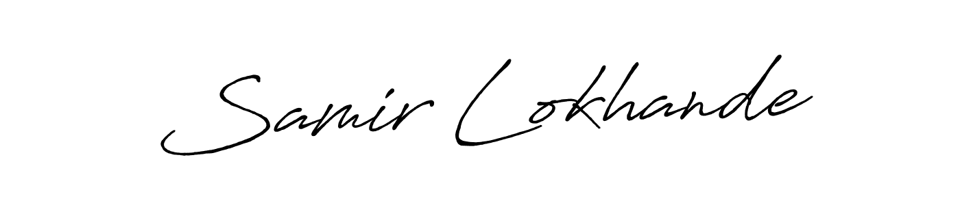 Antro_Vectra_Bolder is a professional signature style that is perfect for those who want to add a touch of class to their signature. It is also a great choice for those who want to make their signature more unique. Get Samir Lokhande name to fancy signature for free. Samir Lokhande signature style 7 images and pictures png