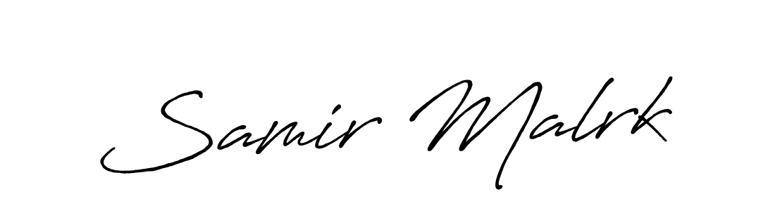 How to make Samir Malrk name signature. Use Antro_Vectra_Bolder style for creating short signs online. This is the latest handwritten sign. Samir Malrk signature style 7 images and pictures png