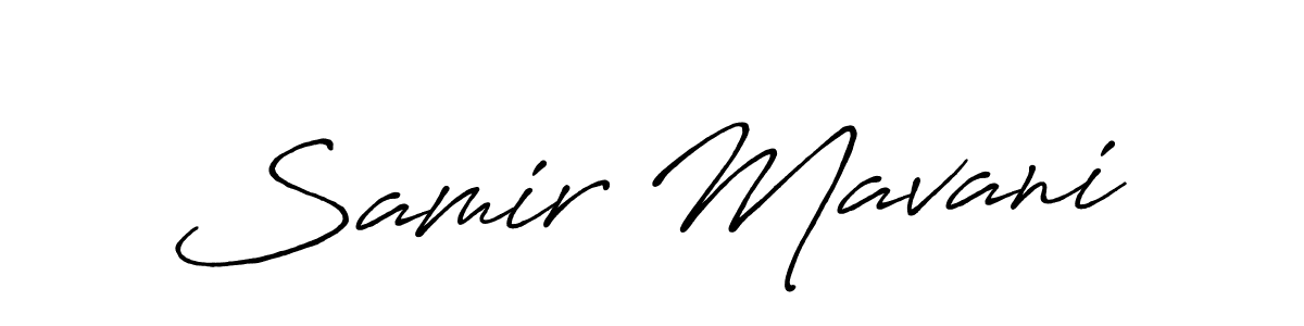 How to make Samir Mavani name signature. Use Antro_Vectra_Bolder style for creating short signs online. This is the latest handwritten sign. Samir Mavani signature style 7 images and pictures png