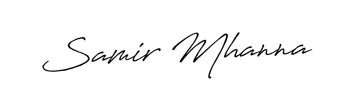 if you are searching for the best signature style for your name Samir Mhanna. so please give up your signature search. here we have designed multiple signature styles  using Antro_Vectra_Bolder. Samir Mhanna signature style 7 images and pictures png