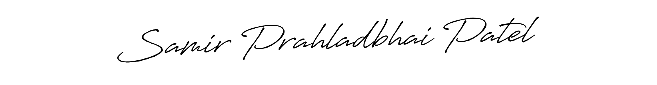 Use a signature maker to create a handwritten signature online. With this signature software, you can design (Antro_Vectra_Bolder) your own signature for name Samir Prahladbhai Patel. Samir Prahladbhai Patel signature style 7 images and pictures png