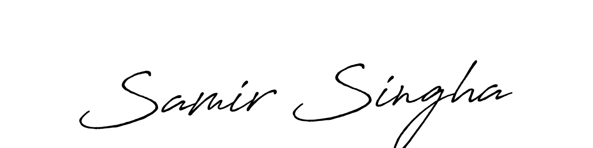 Create a beautiful signature design for name Samir Singha. With this signature (Antro_Vectra_Bolder) fonts, you can make a handwritten signature for free. Samir Singha signature style 7 images and pictures png