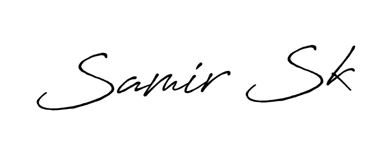 Make a beautiful signature design for name Samir Sk. With this signature (Antro_Vectra_Bolder) style, you can create a handwritten signature for free. Samir Sk signature style 7 images and pictures png