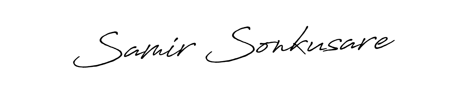 Antro_Vectra_Bolder is a professional signature style that is perfect for those who want to add a touch of class to their signature. It is also a great choice for those who want to make their signature more unique. Get Samir Sonkusare name to fancy signature for free. Samir Sonkusare signature style 7 images and pictures png