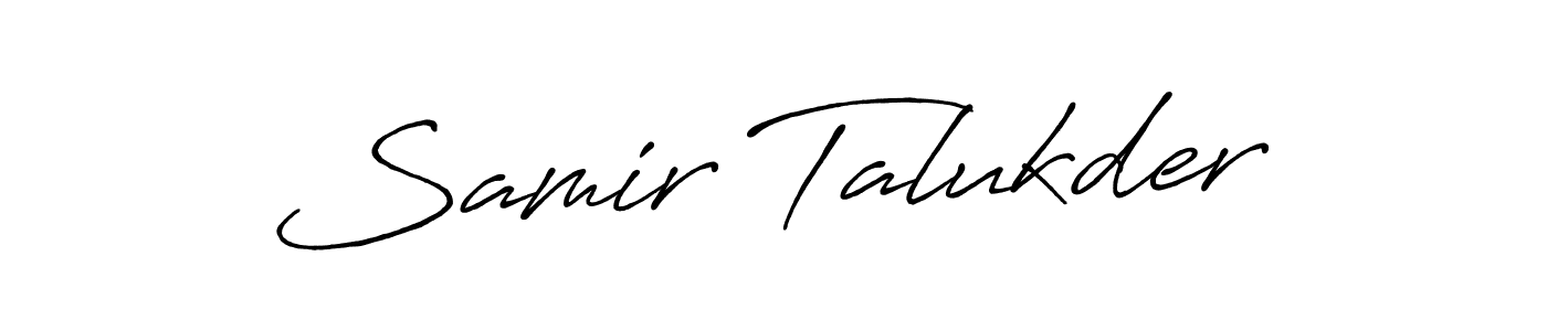 How to make Samir Talukder name signature. Use Antro_Vectra_Bolder style for creating short signs online. This is the latest handwritten sign. Samir Talukder signature style 7 images and pictures png