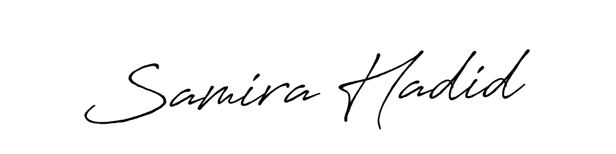 How to make Samira Hadid name signature. Use Antro_Vectra_Bolder style for creating short signs online. This is the latest handwritten sign. Samira Hadid signature style 7 images and pictures png