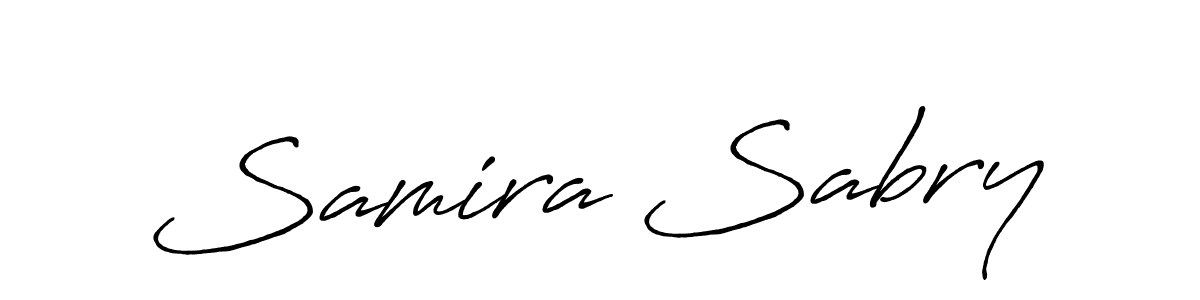 Make a beautiful signature design for name Samira Sabry. With this signature (Antro_Vectra_Bolder) style, you can create a handwritten signature for free. Samira Sabry signature style 7 images and pictures png