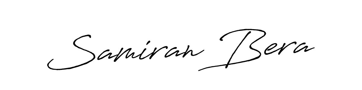 How to make Samiran Bera name signature. Use Antro_Vectra_Bolder style for creating short signs online. This is the latest handwritten sign. Samiran Bera signature style 7 images and pictures png