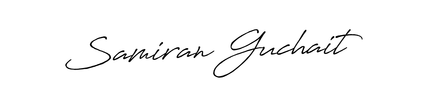 The best way (Antro_Vectra_Bolder) to make a short signature is to pick only two or three words in your name. The name Samiran Guchait include a total of six letters. For converting this name. Samiran Guchait signature style 7 images and pictures png