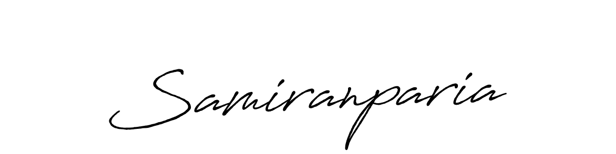 Make a beautiful signature design for name Samiranparia. With this signature (Antro_Vectra_Bolder) style, you can create a handwritten signature for free. Samiranparia signature style 7 images and pictures png