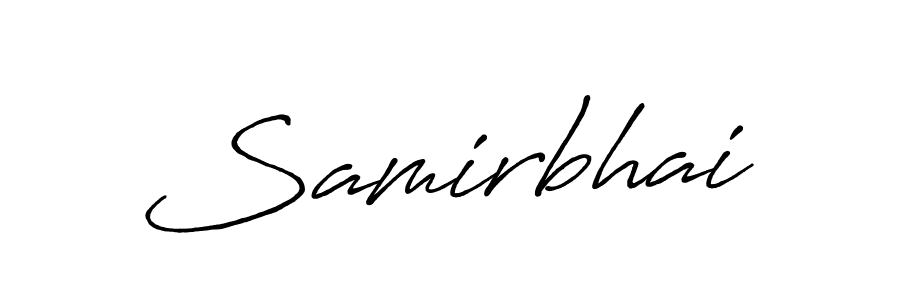 How to make Samirbhai name signature. Use Antro_Vectra_Bolder style for creating short signs online. This is the latest handwritten sign. Samirbhai signature style 7 images and pictures png