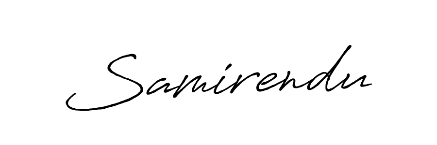 The best way (Antro_Vectra_Bolder) to make a short signature is to pick only two or three words in your name. The name Samirendu include a total of six letters. For converting this name. Samirendu signature style 7 images and pictures png