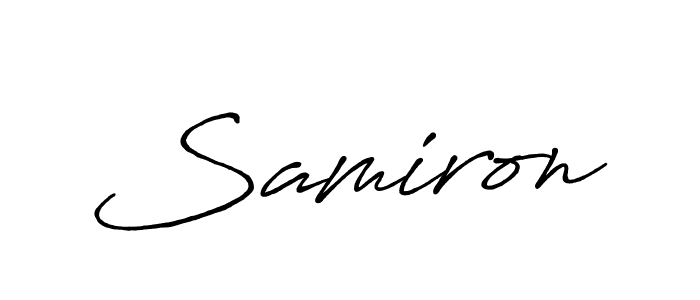 Use a signature maker to create a handwritten signature online. With this signature software, you can design (Antro_Vectra_Bolder) your own signature for name Samiron. Samiron signature style 7 images and pictures png