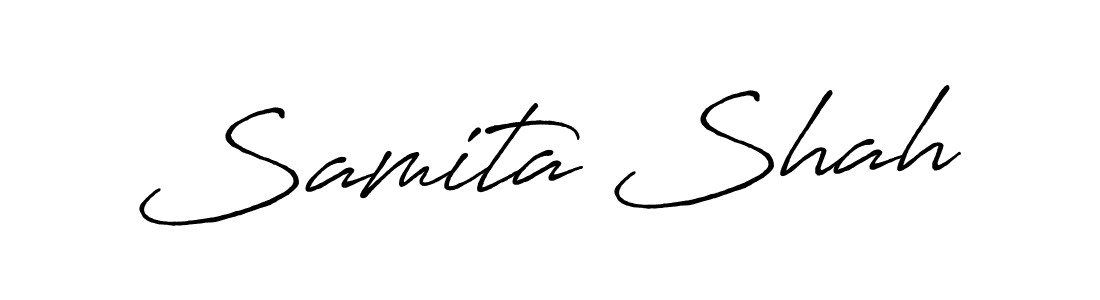 Samita Shah stylish signature style. Best Handwritten Sign (Antro_Vectra_Bolder) for my name. Handwritten Signature Collection Ideas for my name Samita Shah. Samita Shah signature style 7 images and pictures png