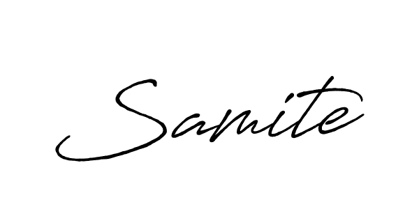 The best way (Antro_Vectra_Bolder) to make a short signature is to pick only two or three words in your name. The name Samite include a total of six letters. For converting this name. Samite signature style 7 images and pictures png