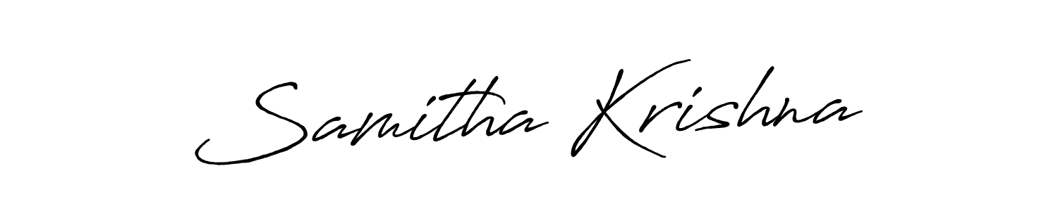 How to make Samitha Krishna signature? Antro_Vectra_Bolder is a professional autograph style. Create handwritten signature for Samitha Krishna name. Samitha Krishna signature style 7 images and pictures png