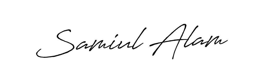 Use a signature maker to create a handwritten signature online. With this signature software, you can design (Antro_Vectra_Bolder) your own signature for name Samiul Alam. Samiul Alam signature style 7 images and pictures png