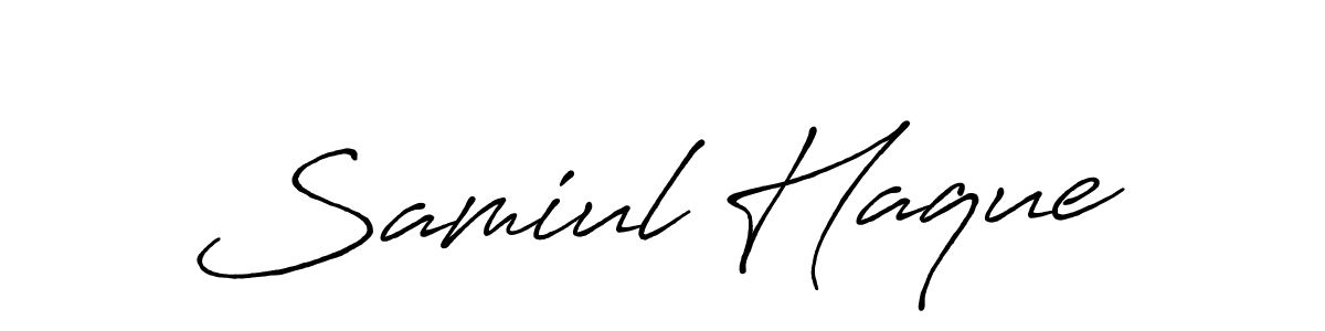 Design your own signature with our free online signature maker. With this signature software, you can create a handwritten (Antro_Vectra_Bolder) signature for name Samiul Haque. Samiul Haque signature style 7 images and pictures png