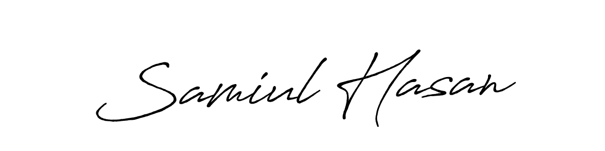 How to make Samiul Hasan name signature. Use Antro_Vectra_Bolder style for creating short signs online. This is the latest handwritten sign. Samiul Hasan signature style 7 images and pictures png