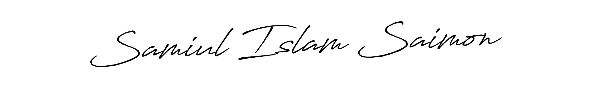 Make a beautiful signature design for name Samiul Islam Saimon. With this signature (Antro_Vectra_Bolder) style, you can create a handwritten signature for free. Samiul Islam Saimon signature style 7 images and pictures png