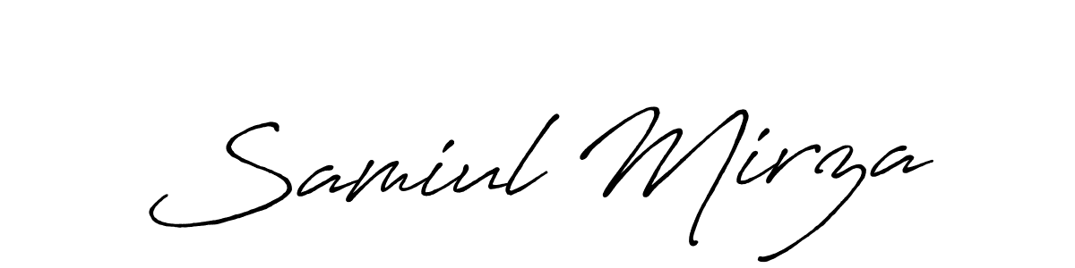 if you are searching for the best signature style for your name Samiul Mirza. so please give up your signature search. here we have designed multiple signature styles  using Antro_Vectra_Bolder. Samiul Mirza signature style 7 images and pictures png