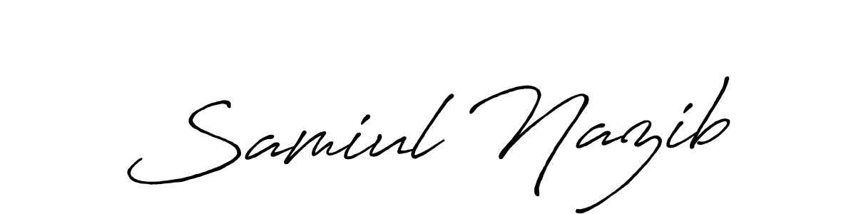 Create a beautiful signature design for name Samiul Nazib. With this signature (Antro_Vectra_Bolder) fonts, you can make a handwritten signature for free. Samiul Nazib signature style 7 images and pictures png