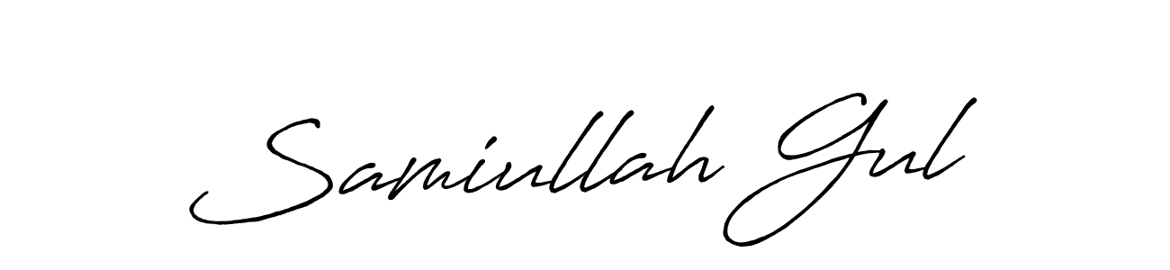 The best way (Antro_Vectra_Bolder) to make a short signature is to pick only two or three words in your name. The name Samiullah Gul include a total of six letters. For converting this name. Samiullah Gul signature style 7 images and pictures png