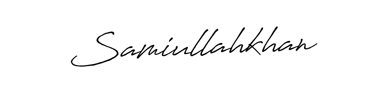 Make a beautiful signature design for name Samiullahkhan. With this signature (Antro_Vectra_Bolder) style, you can create a handwritten signature for free. Samiullahkhan signature style 7 images and pictures png